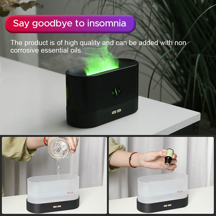 Best Selling USB Ultrasonic Flame Humidifier Led RGB Colorful Essential Oil Fire Flame Aroma Diffuser