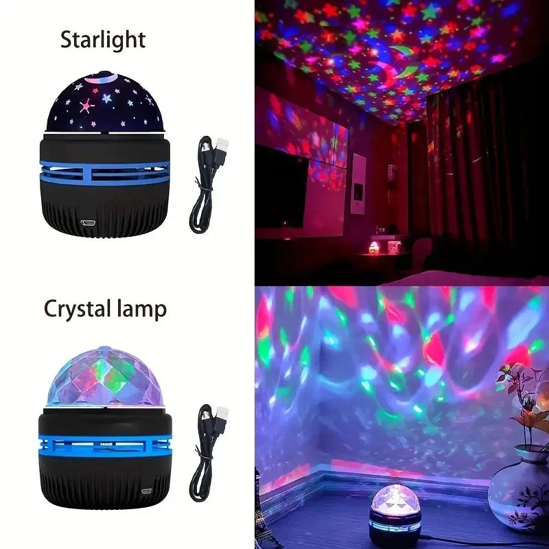 Star, Galaxy , Water Ocean Wave projector For Bedroom Night Light   With 7-Colors Patterns