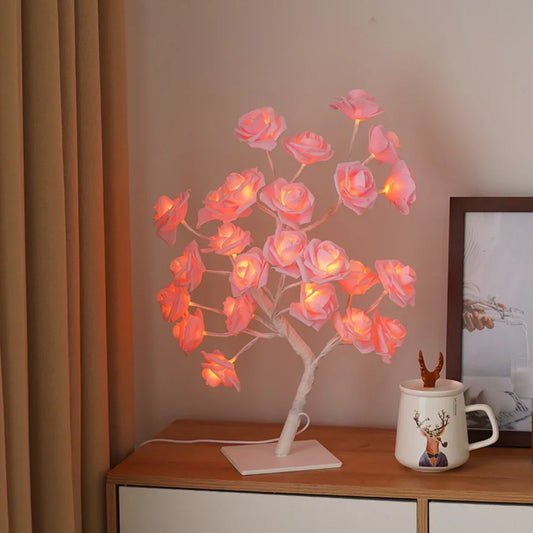 24 LED Rose Lamp, Rose Light Tree Table